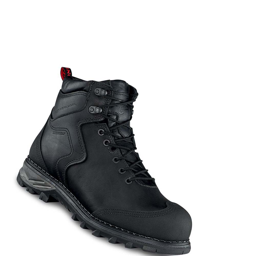 Red Wing Burnside 6-inch Safety Toe Men\'s Waterproof Boots Black | ZA 422UZG